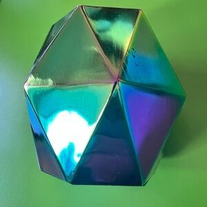 Pencil Pen tool caddy holder oil slick Iridescent Geometric Vase opalescent WOW